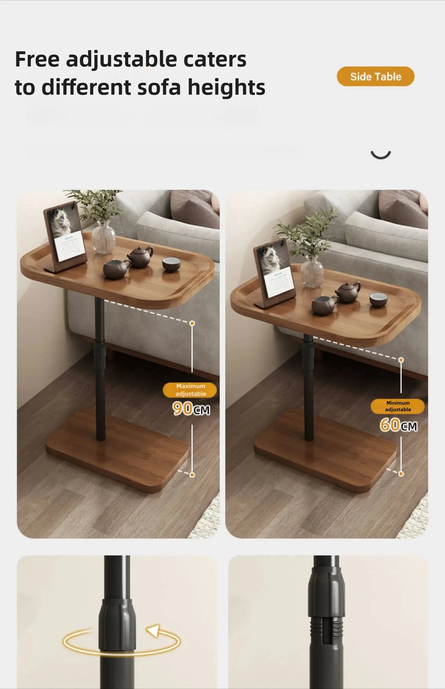 Minimalist Modern Sofa Side Table - Luxury Coffee Tea Table Small Shelves Rugged Durable Living Room Furniture