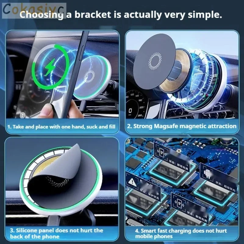 For Mazda 6 Atenza 2016 2017 2018 Magnetic Car Phone Holder 15W Wireless Charging Phone Stand MagSafe Base Mounts & Holder
