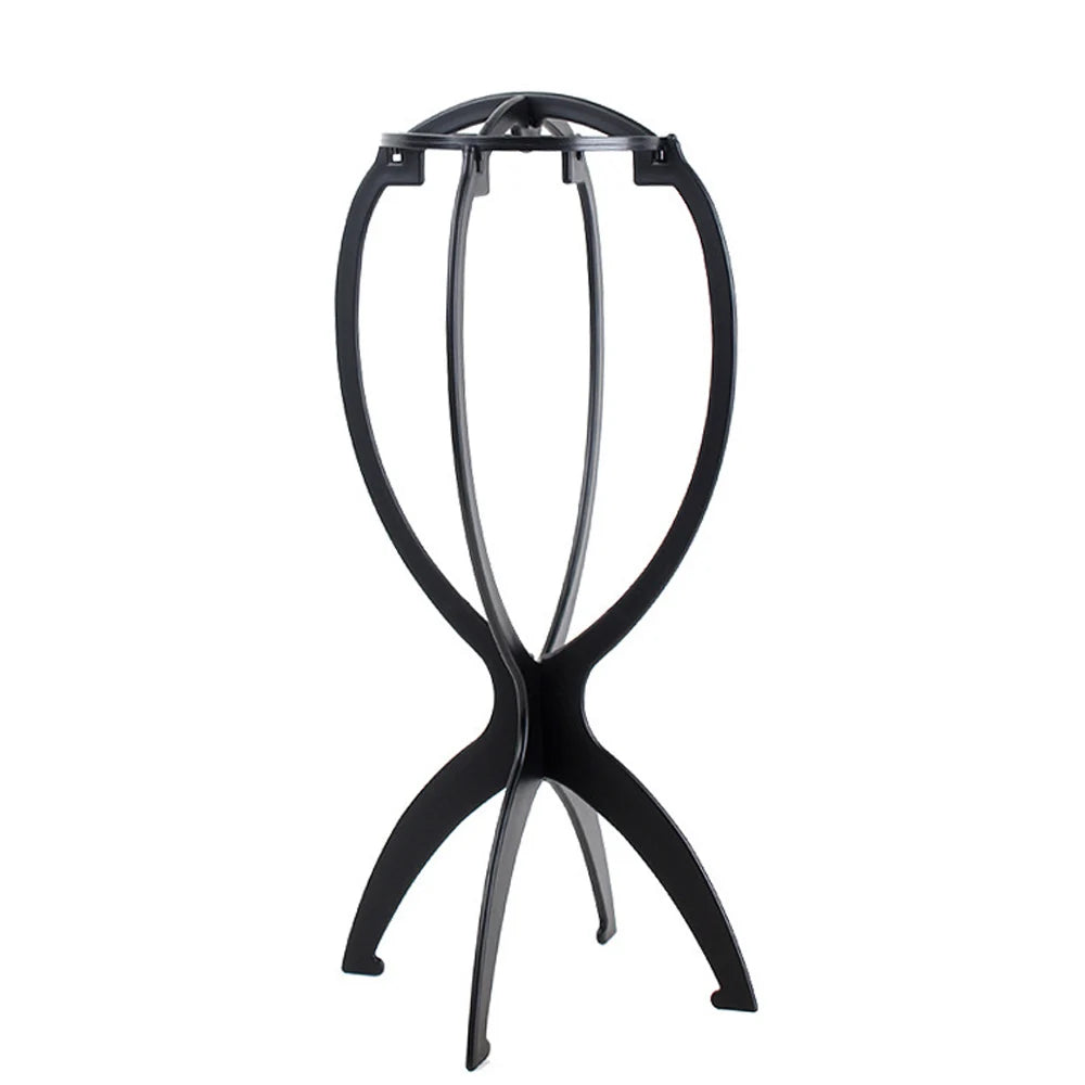 Hair Extension Holder Durable Folding Wig Stand for Solid Color Wigs - Stable Hair Clip and Display Tool