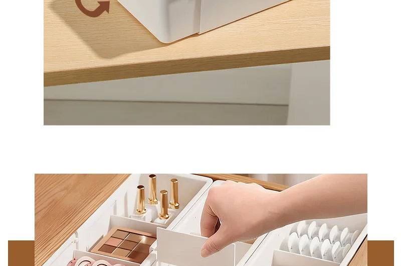 Extendable Drawer Organizer with Adjustable Dividers for Underwear Makeup Socks Office Supplies Kitchen Cabinet Home Storage Box