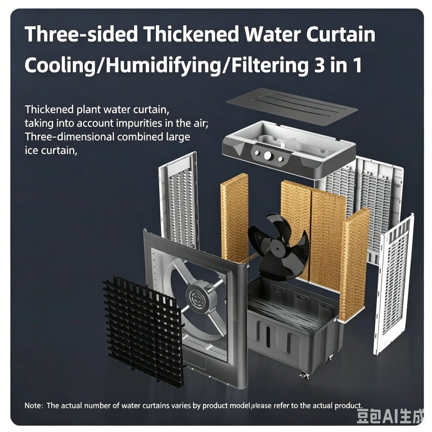 Commercial Industrial Evaporative Air Cooler Water Cooling Portable Water Added Refrigeration Large Movable Cooling Fan For Home