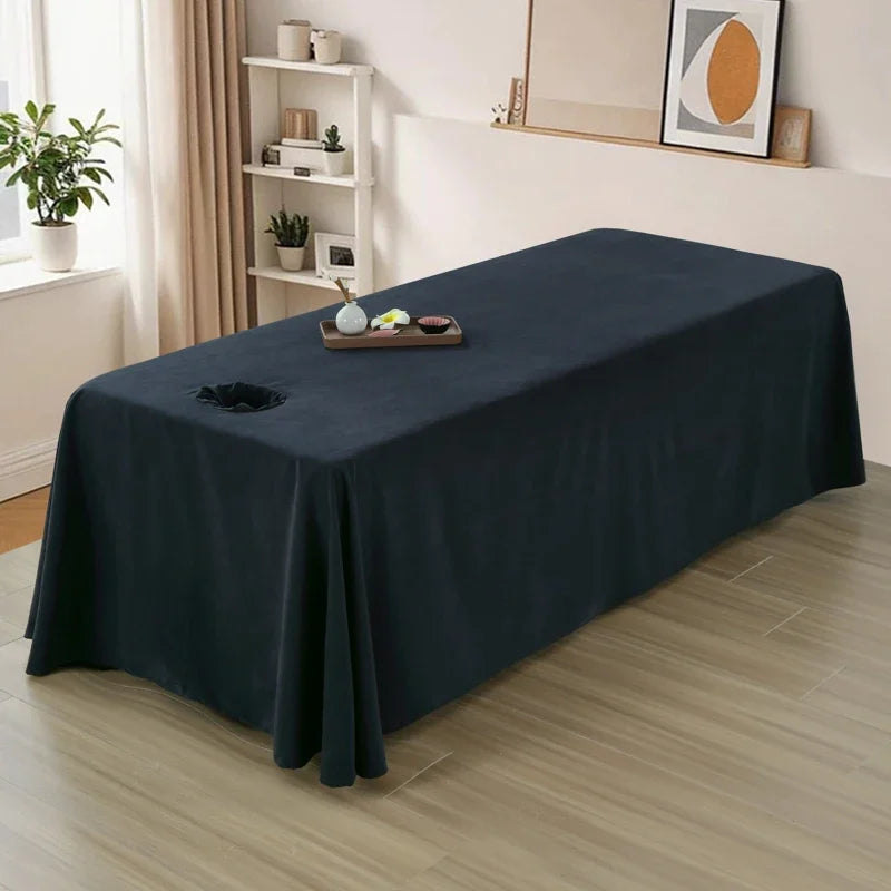 190x300cm Solid Color SPA Bed Full Cover for Beauty Salon Massage Table Sheet Skin-Friendly Massage Bed Cover Sabnanas with Hole