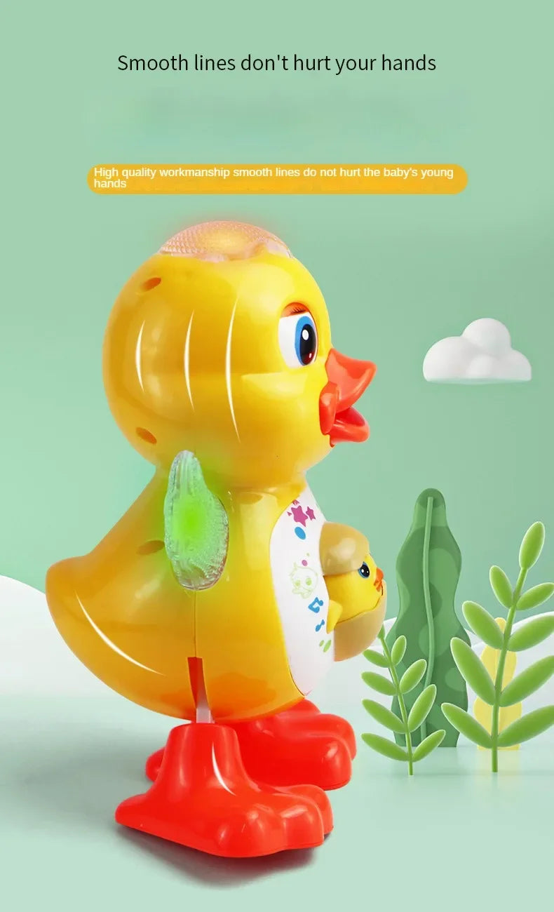 Electric Dancing Duck Funny Blink Eyes Flashing Light Shake The Body Cute Musical Cartoon Animal Educational Toy Children Gift