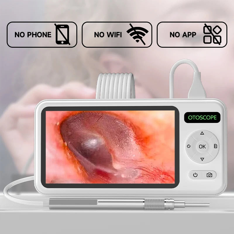 4.5 Inch Digital Otoscope HD1080P 3.9mm Ear Picker Ear Camera 6 LEDs Ear Wax Removal Tool Ear Cleaning Stick For Child Adults