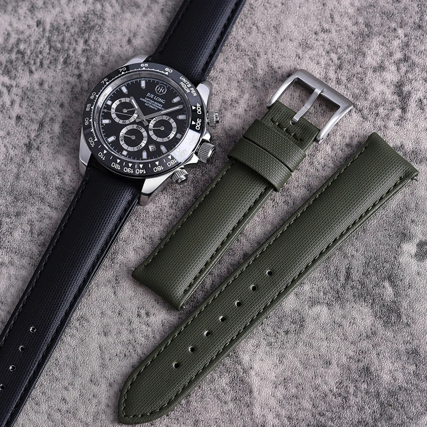 New D-elugs Waterproof Sailcloth Watch Strap 20mm 22mm Fabric Nylon Leather Watch Band For Omega/Seiko Belt Quick Release Strap