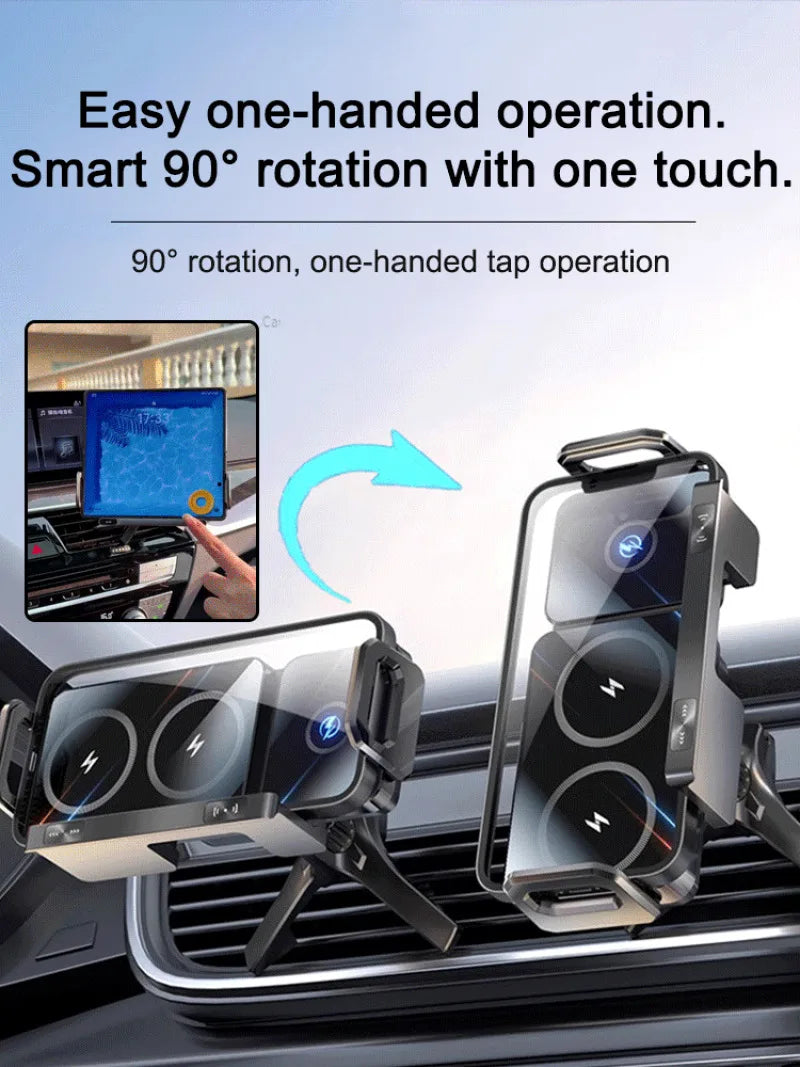 Intelligent Mobile Phone/Pad Holder Magnetic Phone Holder for Car Auto Rotating Phone Holder Wireless Car Charger