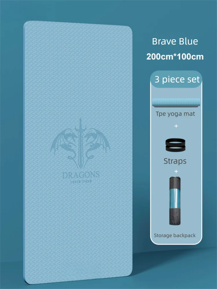 Extended and Widened Men's Yoga Mat Indoor Non-Slip Fitness Mat Beginner Yoga Mat Thickened Exercise Shaping Floor Mat