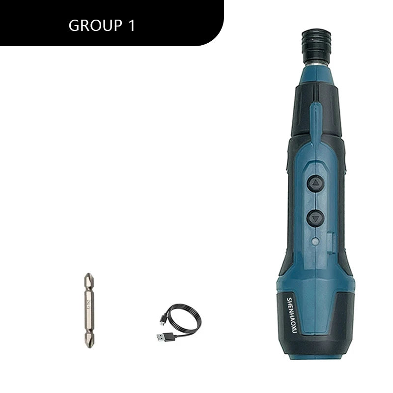 SHENHAOXU Cordless Electric Screwdriver Rechargeable Battery Operated ScrewDriver Drill Tool Set LED Bidirectional Switch Repair