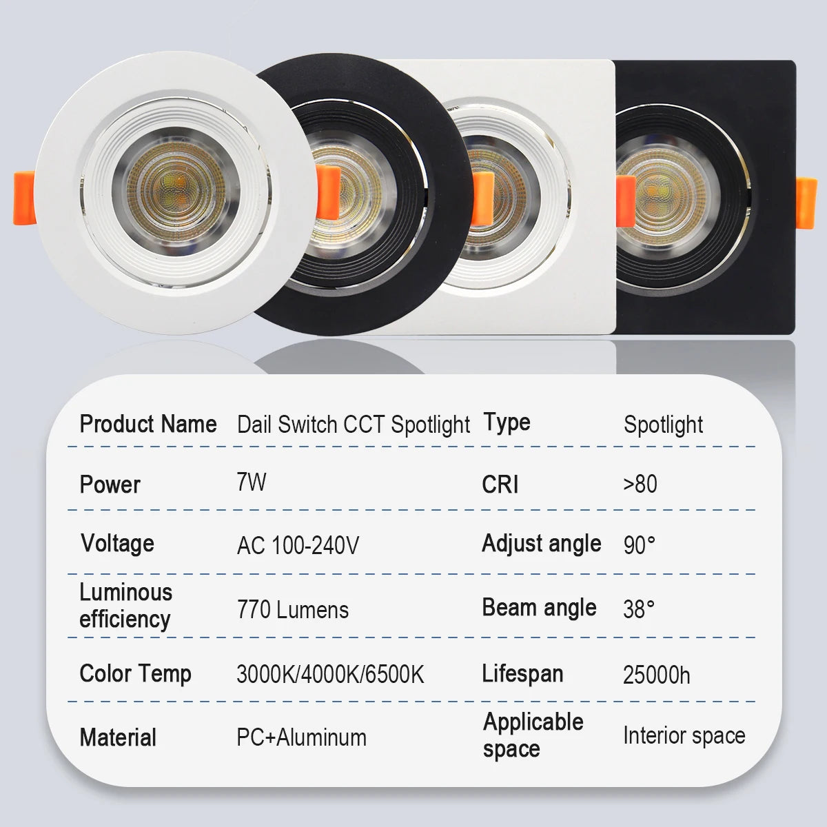 1-10pcs Led Surface Mounted Spot Downlight CCT 3000/4000/6500K Anti-glare Ceiling Lamp Foldable Spotlights for BedRoom Bathroom