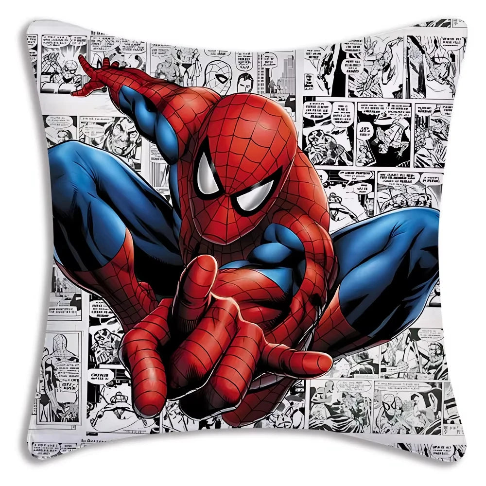 MINISO Cartoon Anime Spider-Man Pillow Covers Decorative Home Double-sided Print Square Pillow Living Room Decoration Pillowcase
