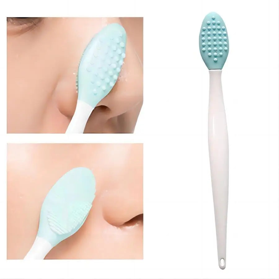 1PC/4PCS  Beauty Skin Care Wash Face Silicone Brush Exfoliating Nose Clean Blackhead Removal Brushes Tools With Replacement Head