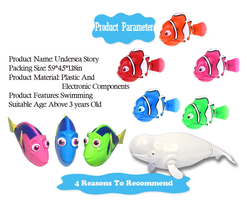 Flash Swimming Electronic Pet Fish Bath Toys for Children Kids Bathtub Battery Powered Swim Fishing Tank Decoration