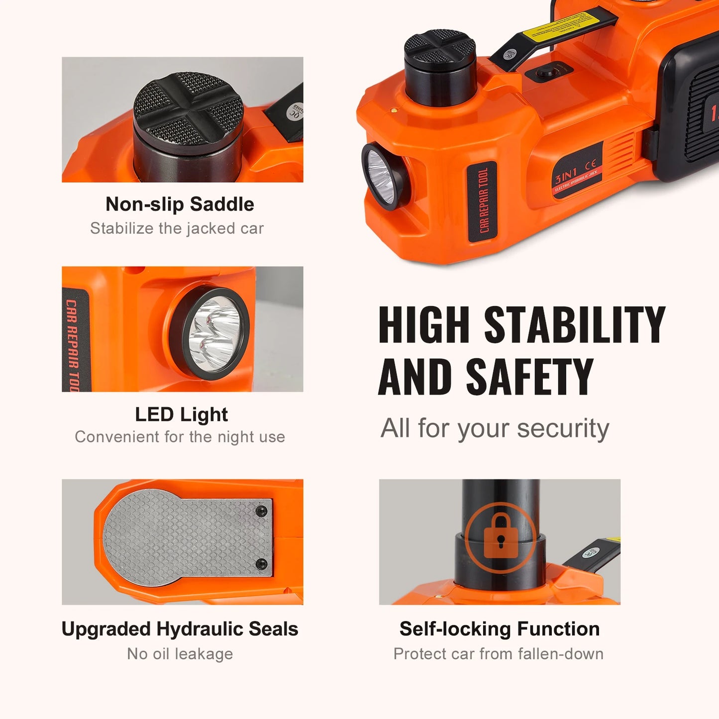 SucceBuy 5 Ton Electric Car Jack 11023 LBS Hydraulic Jack Lift Portable Car Jack to SUV Sedan Truck Change Tires Garage Repair