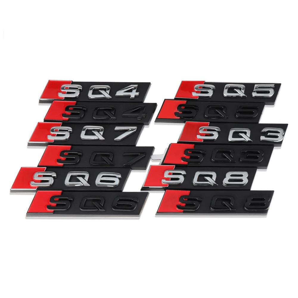 Car Styling Front Grille Emblem Decoration Sticker Auto Modification Accessories For Audi SQ3 SQ4 SQ5 SQ6 SQ7 SQ8 RSQ3 RSQ5 RSQ7