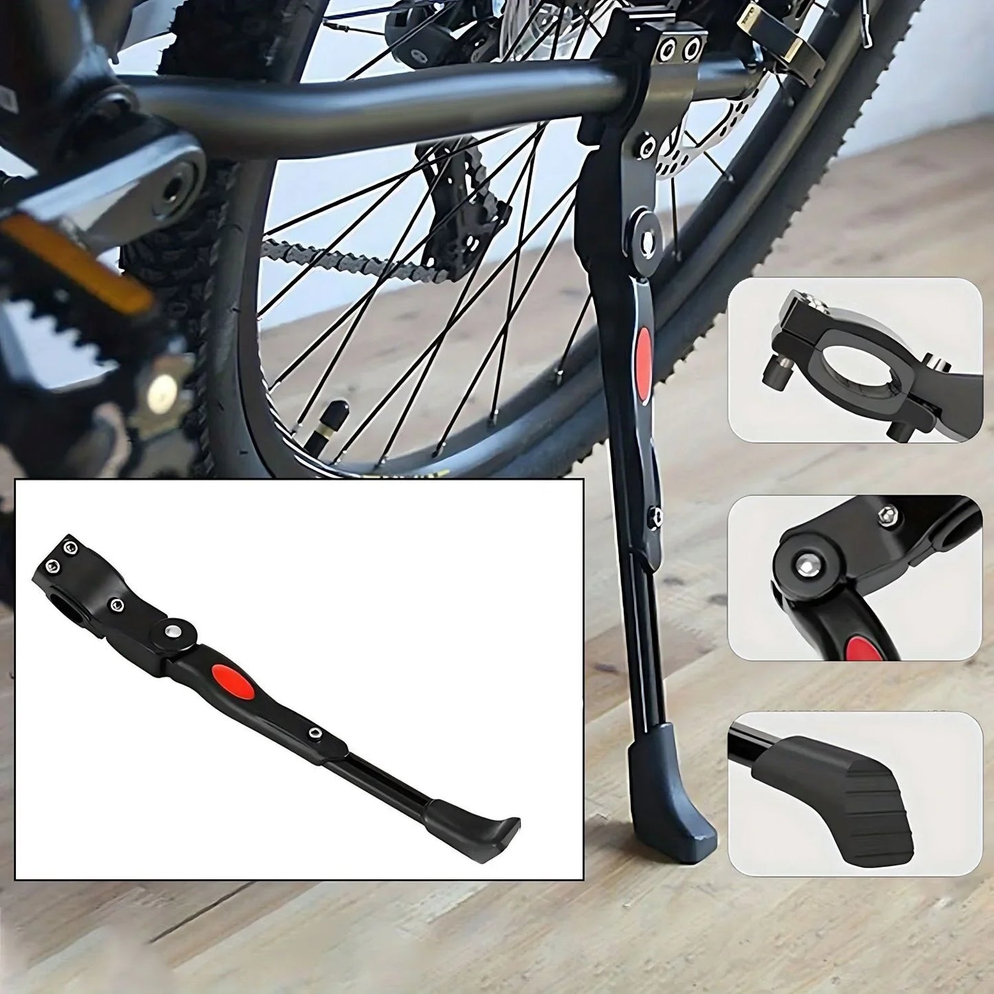 24/27 Inch Bike Kickstand Adjustable Heavy Duty Aluminum Alloy Bicycle Kickstand for Mountain Road Bikes Cycling Accessories