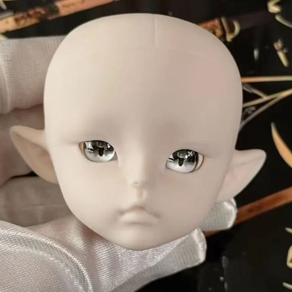Cute 1/6 BJD Doll Head Handmade Elf Makeup Dolls White Eyelash 30cm Doll Kids Toy Gift Dolls for Girls