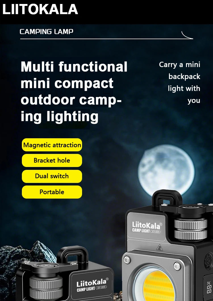 LiitoKala multifunctional mini "camera" light 3500LM large floodlight, suitable for hiking, outdoor activities, work, and picnic