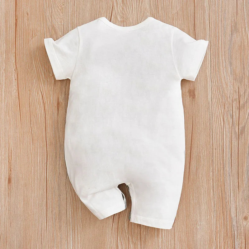 0-18 Baby Jumpsuit Cute Cartoon Shoulder Strap Mouse Cotton Comfortable Boy And Girl Summer Short Sleeved Newborn Clothes