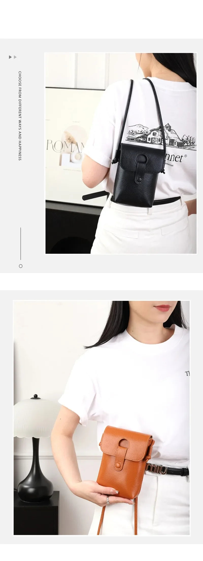 Luxury Brand Design Crossbody Bags for Women Small Cell Phone Wallet Purse with Adjustable Strap Women's Shoulder Bag Handbag