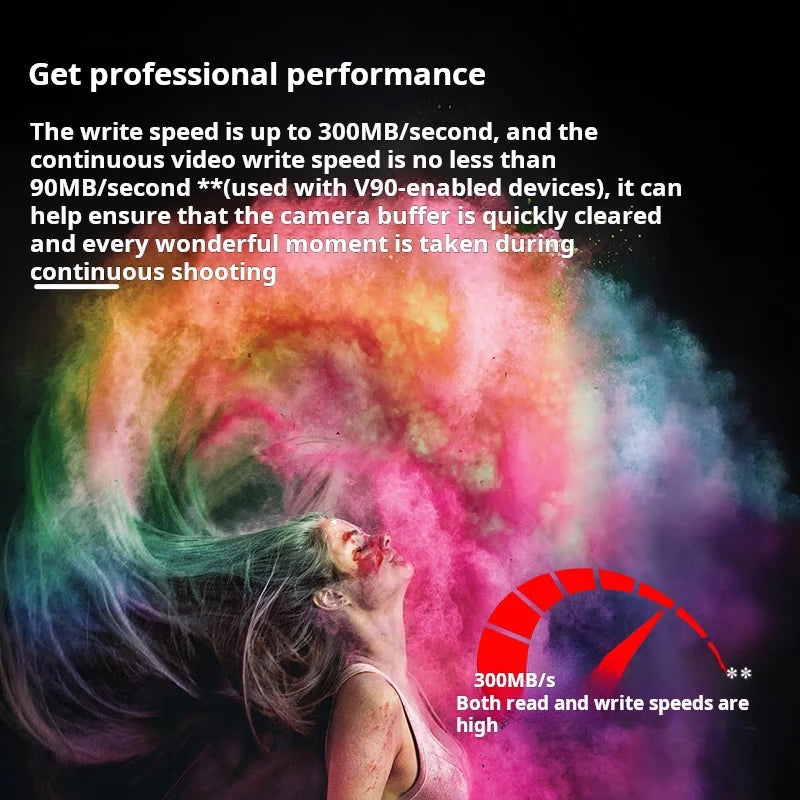 SanDisk 128GB SD Memory Card, V90 8K U3 C10, High-Speed Camera Memory Card, Read Speed 300MB/s, IP68, Cinema-Grade Shooting