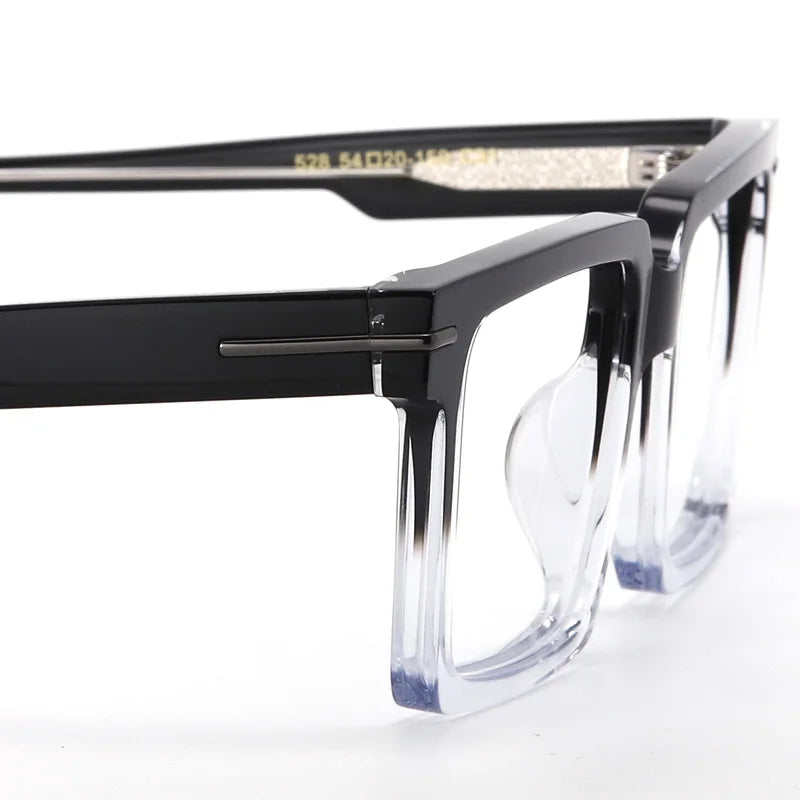 Large Size Acetate Men Eyeglasses Frame Rectangle Myopia Optical Prescription Glasse Trending Stijlen Italy Retro Luxury Eyewear