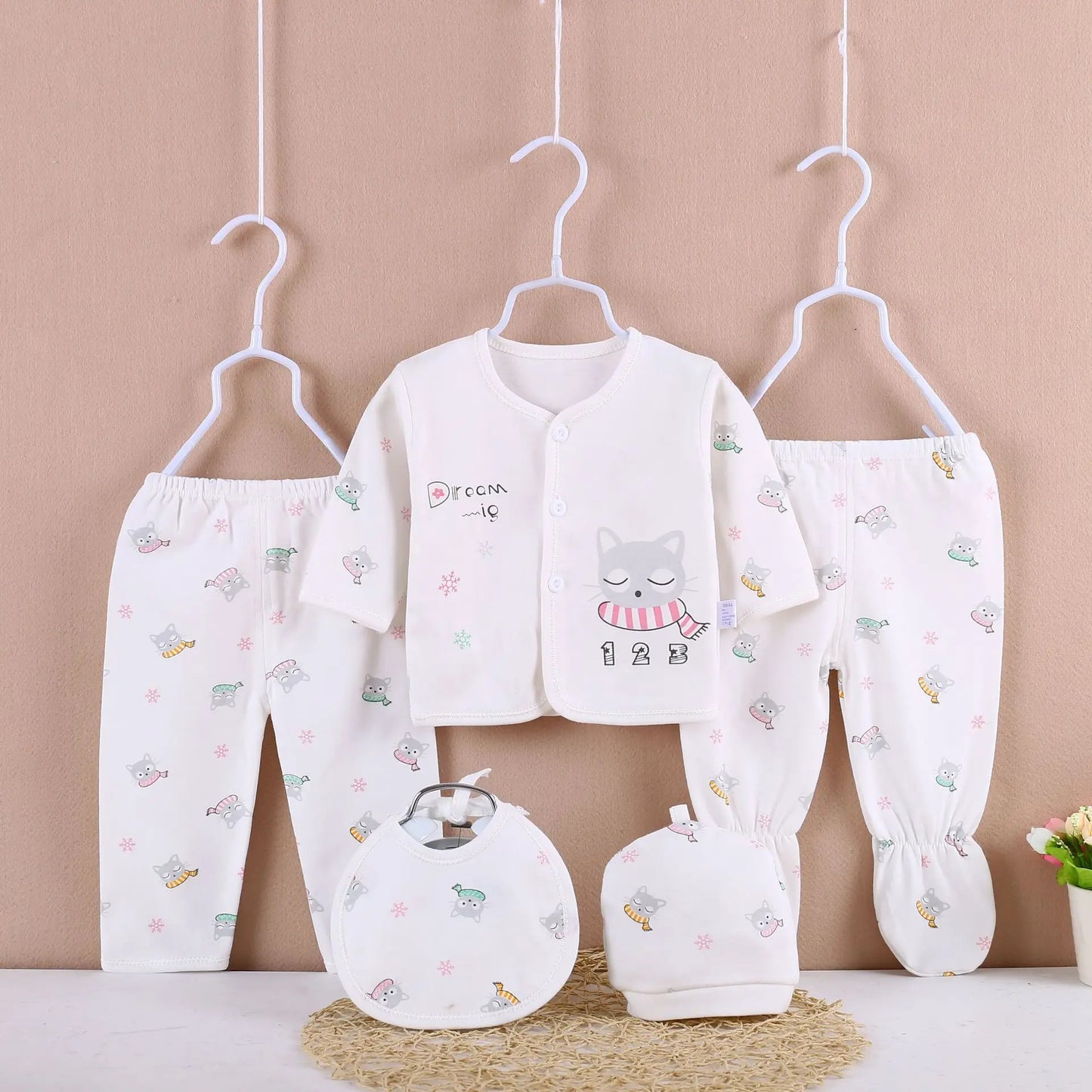 5PCS Newborn Girl Clothes Set New Born Going Home Clothes 0 3 Months Baby Clothing New Born Cotton Underwear Set