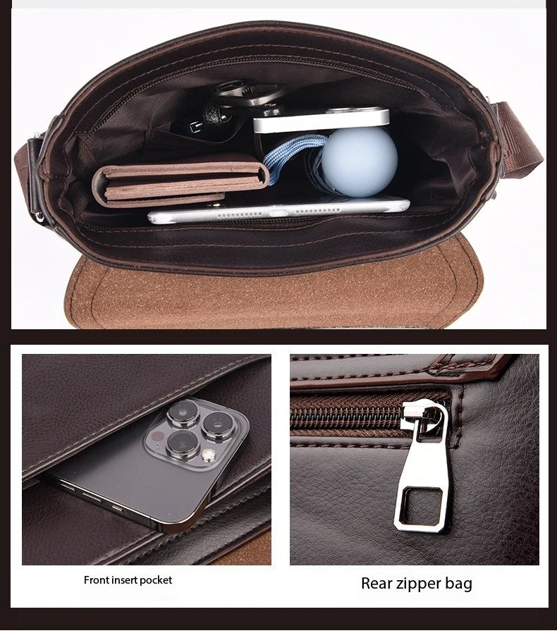 Luxury Brand Men Leather Shoulder Bags Waterproof Business Handbag Travel Tote Crossbody Cross Body Messenger Bag Pack For Male
