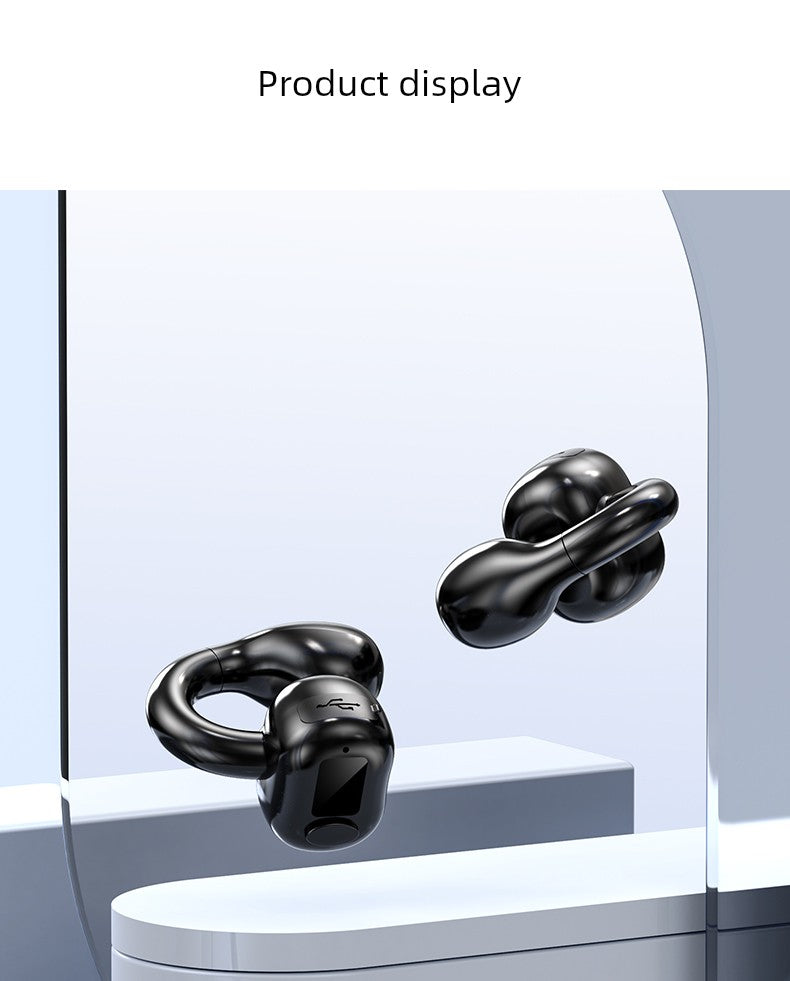 Non-Entry Ear Clip Bluetooth Headset Mini Running Painless Driving Rider Take-out Sports Single and Double Ear Hanging Long Standby