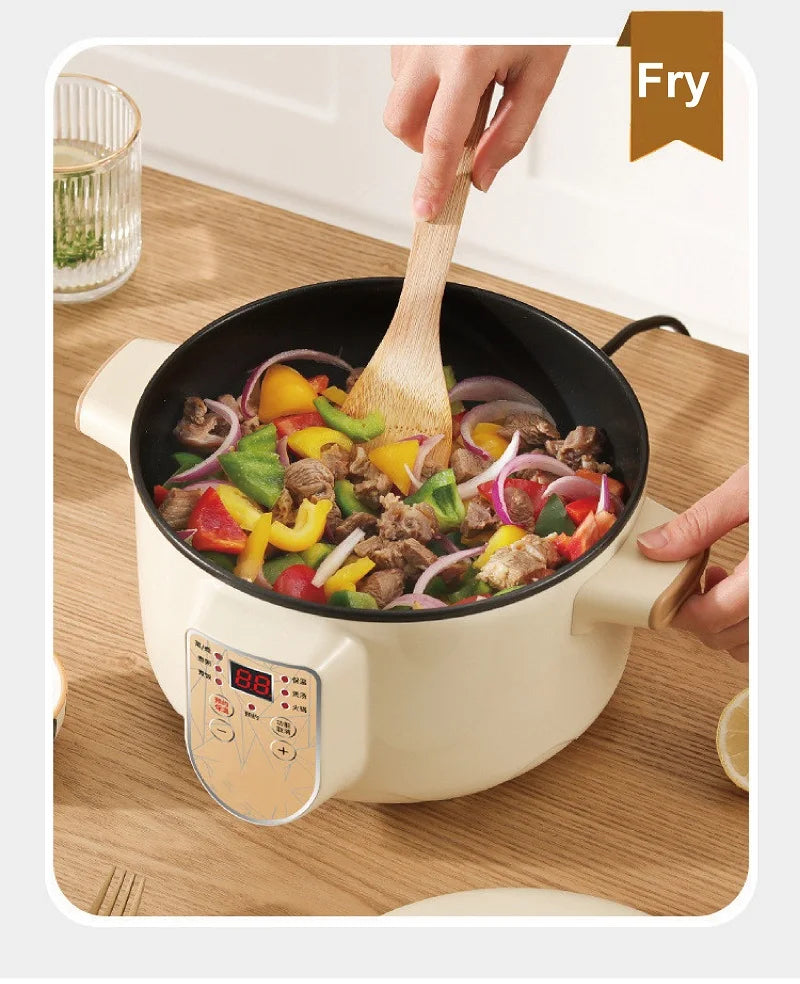 2.5L Home Multifunctional Electric Saute Pot Smart Non-stick With Steamer Rice Cooker Large Capacity Electric Hot Pot 220V