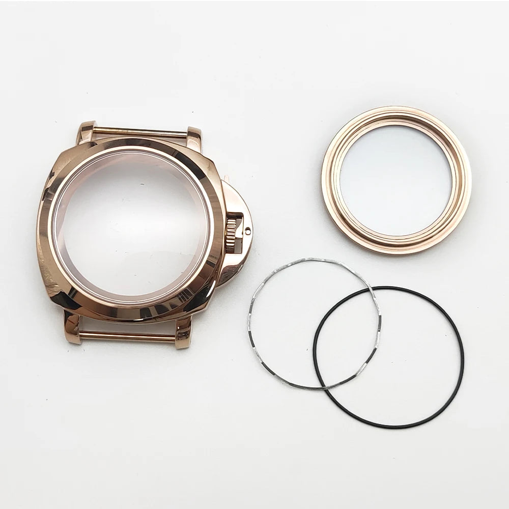 40mm No logo Safety Lock Watch Case Crown Protecting Device With Lever For Seiko Panerai Luminor NH35 Automatic Movement ModPart