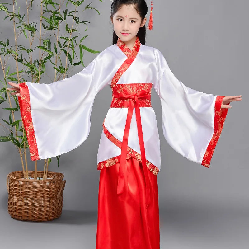 Halloween Cosplay Kids Set Dance Performance Dress for Girls Show Disfraz Child Hanfu Dress Costume Chinese Traditional Clothes