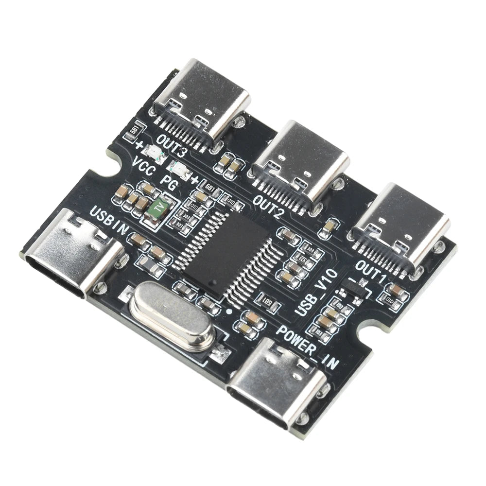 USB Expansion Board Hub 1 In 3 Out Hub Expansion Module With Power Interface Type C