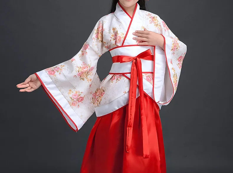 Halloween Cosplay Kids Set Dance Performance Dress for Girls Show Disfraz Child Hanfu Dress Costume Chinese Traditional Clothes