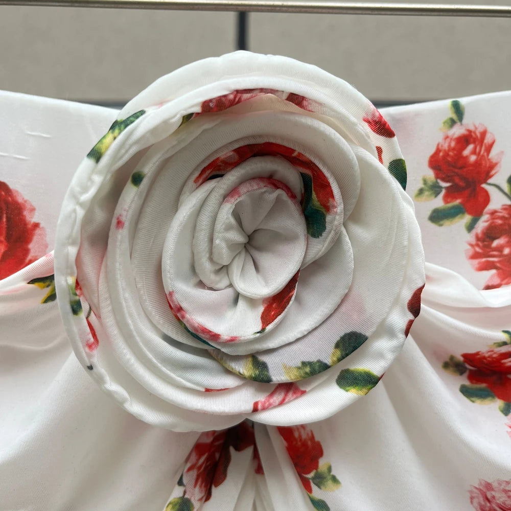 Handmade Floral Women's T Shirt Y2k Pleated Slim Temperament Elegant Round Neck Long Sleeve Blouse 2025 Early Spring New