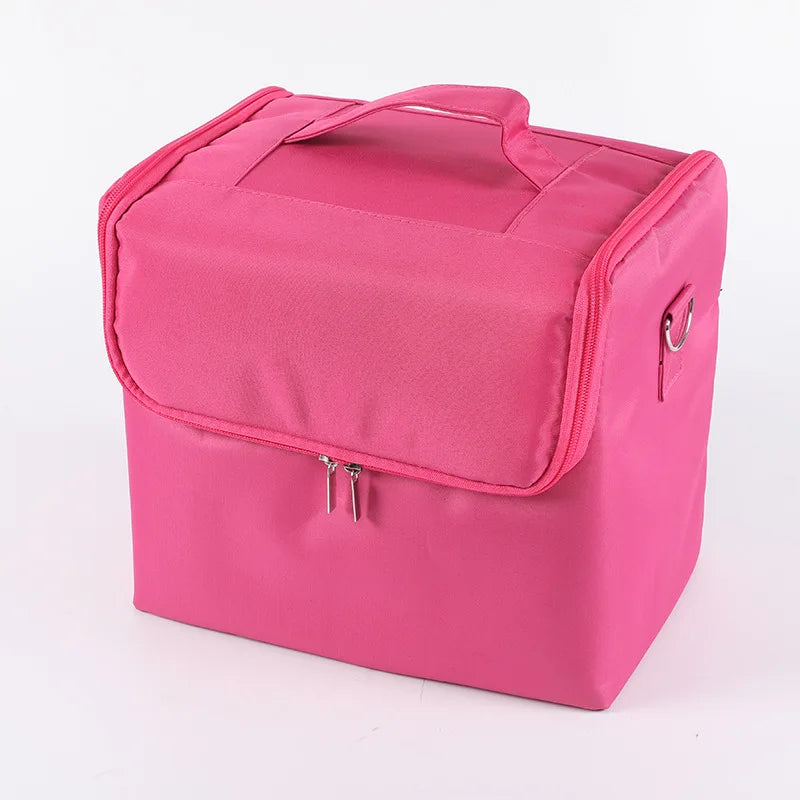 Large Capacity Professional Cosmetic Boxes Portable Zipper Nail Art Kit Organizer Storage Case Women Make Up Handbag Makeup Bags