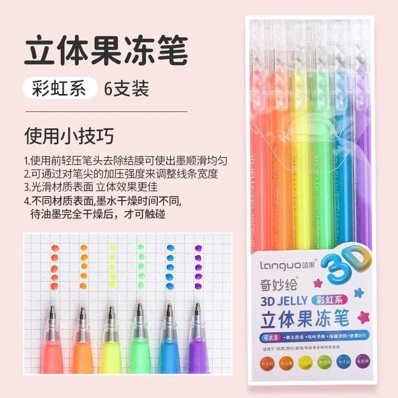 Languo 198/6 PCS Morandi Gel Pen Student Diary Scrapbook Painting DIY Gel Pen Set Coloring Book Drawing Pen School Supplies