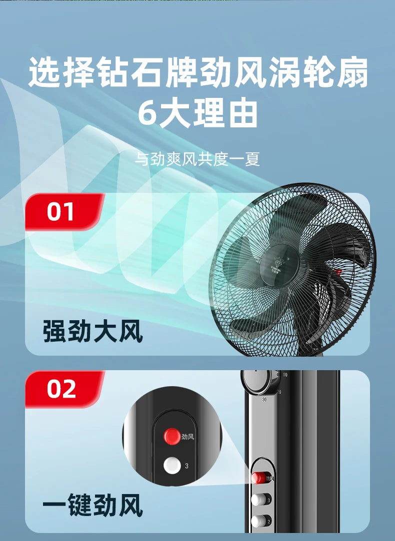 S3  Electric Fan Floor Fan Household Large Wind Table Vertical Remote Control Dormitory