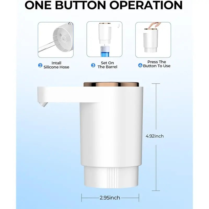 Portable Electric Water Dispenser Pump for 5-Gallon Bottles | USB Charging | Home, Kitchen & Camping