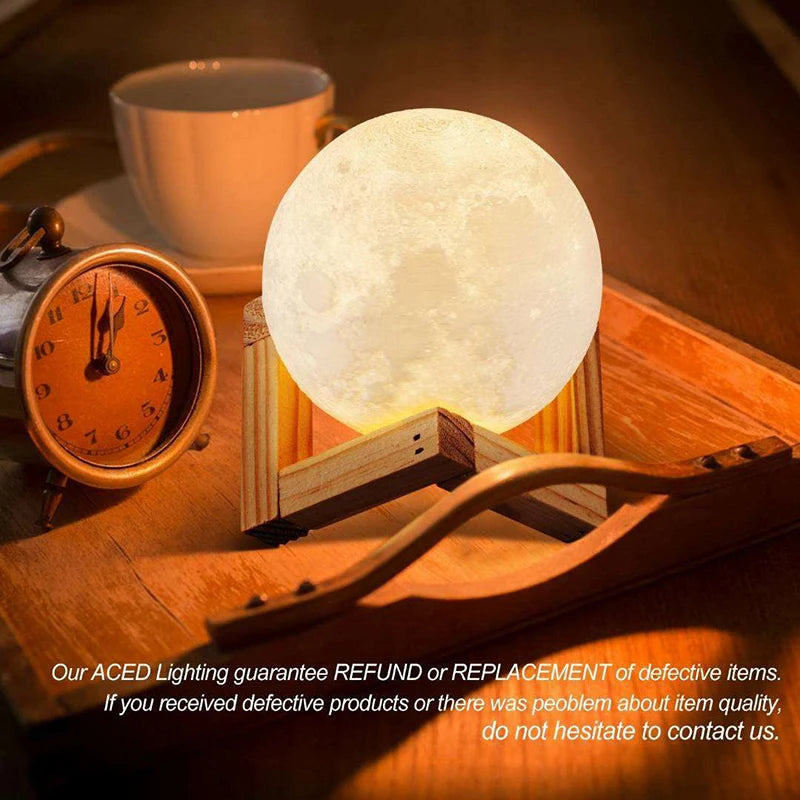 3D Print Moon Lamp Rechargeable Color Change 3D Light Touch Moon Lamp Children's Lights Night Lamp LED Night Light for Home 2024