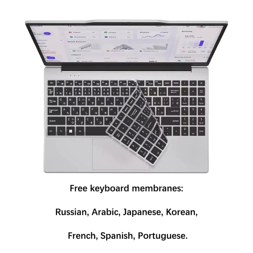 14.1 Inch Laptop Intel Notebook N5095 IPS 1920*1080 2*DDR4 32GB M.2 SSD PCIE WIFI5 BT4.2 Lightweight Business Computer Notebook