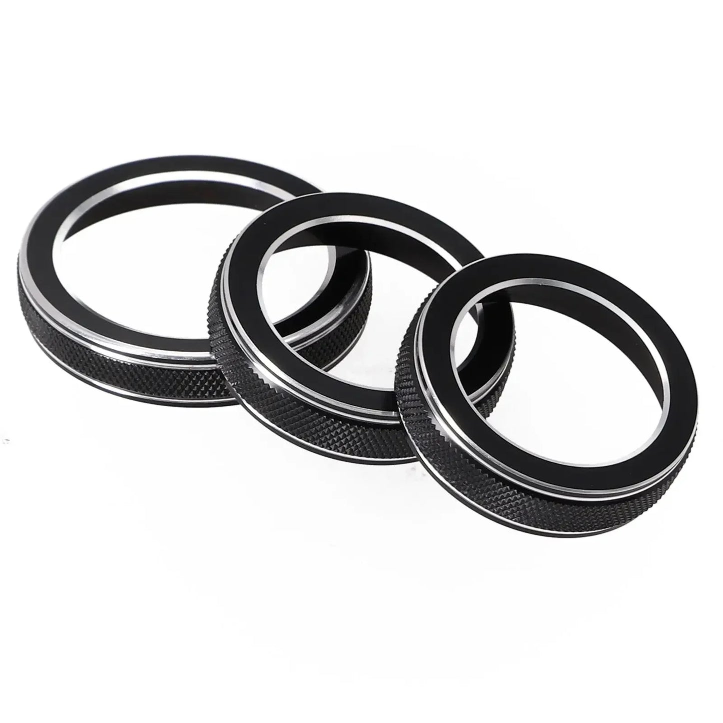 For Jeep Grand For Cherokee 2014 2015 2016 2017 2018 2019 2020 2021 Car Black AC Radio Switch Trim Ring Knob Covers 3pcs