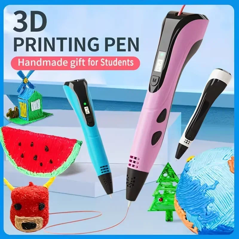 New 3D Printing Pen, Suitable 3D Pen Set for Children, PLA Filament, Children's Birthday or Christmas Gift