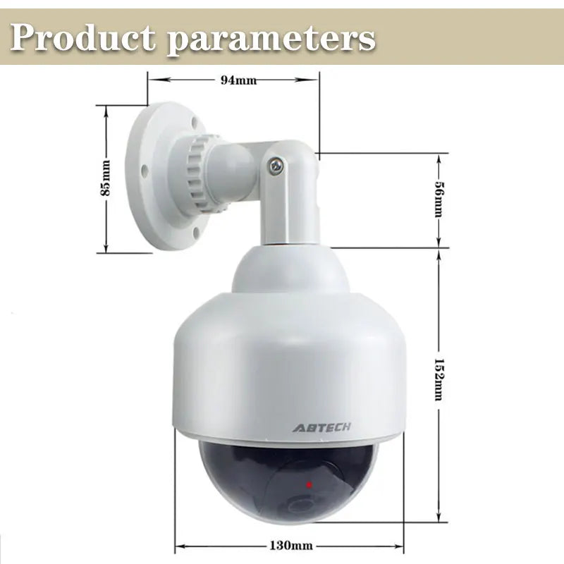 Fake Dummy Camera Outdoor IP54 Rainproof Security Surveillance Flash Dome Camera with CCTV Warning Sticker Easy to Install