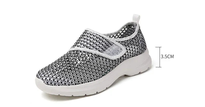 Women Mesh Shoes Summer Sports Black Outdoor Comfortable Loafers Monk Sneakers Girls For Walking Flats Mother Gift