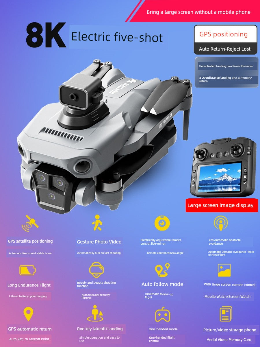 2025 New Arrival Remote Control Aircraft Kids UAV Toy Professional HD Aerial Photography Small Self-Contained Screen for Primary School Students