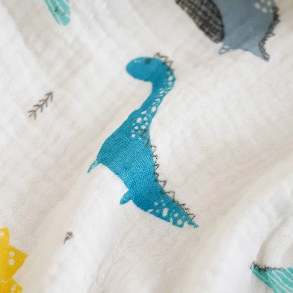 Warm Cartoon Printed Baby Gauze Bath Towel Four Layer Soft Cartoon Cloak Towel Comfortable Absorbent Hooded Bathrobe Children