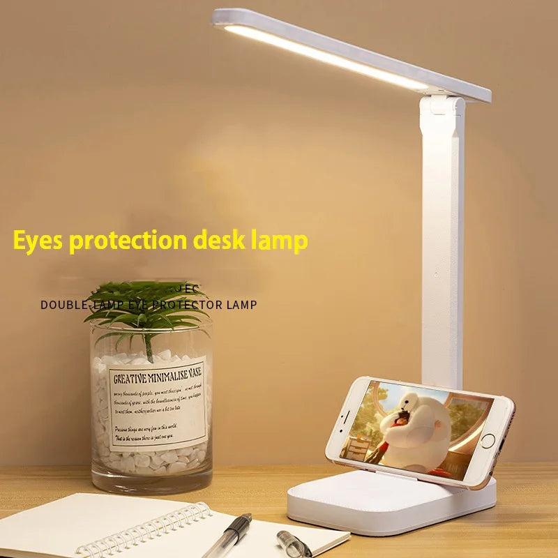 1PC Folding table lamp eye protection touch dimmable LED lamp student dormitory bedroom reading USB charge table lamp