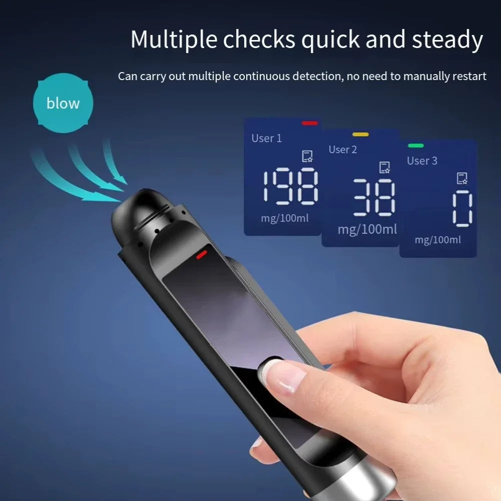 3in1 Portable Non-Contact Alcohol Tester with LED Digital Display Alcoholmeter Alcohol Accuracy Breathalyzer Diagnostic Tool