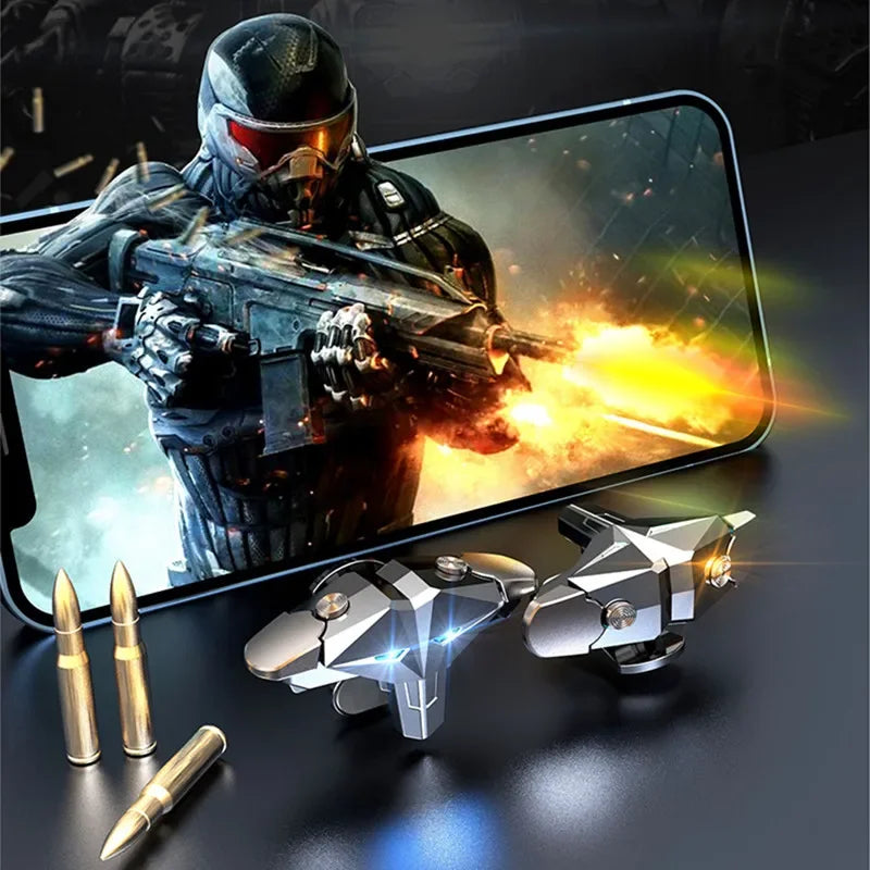 G10 Mobile Phone Game Trigger 4 Fingers Aim Shooting Free Fire L1 R1 Gamepad Joystick Controller for IOS Android E-sports Button