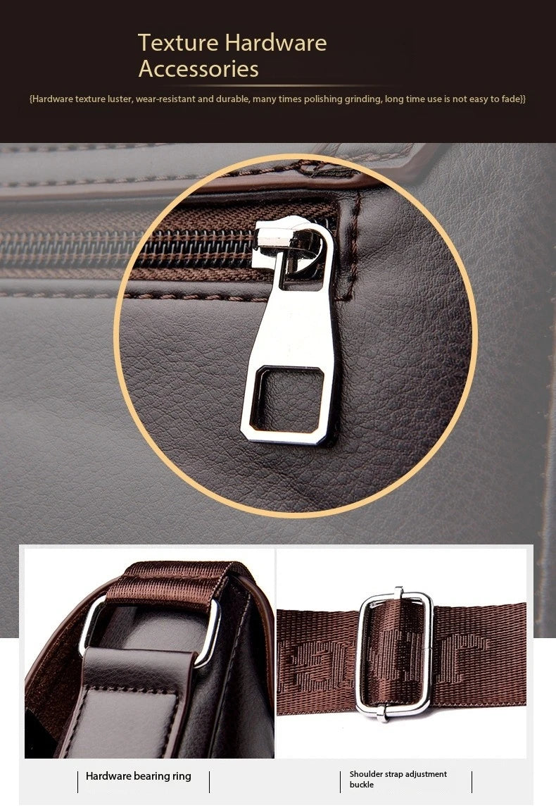 Luxury Brand Men Leather Shoulder Bags Waterproof Business Handbag Travel Tote Crossbody Cross Body Messenger Bag Pack For Male